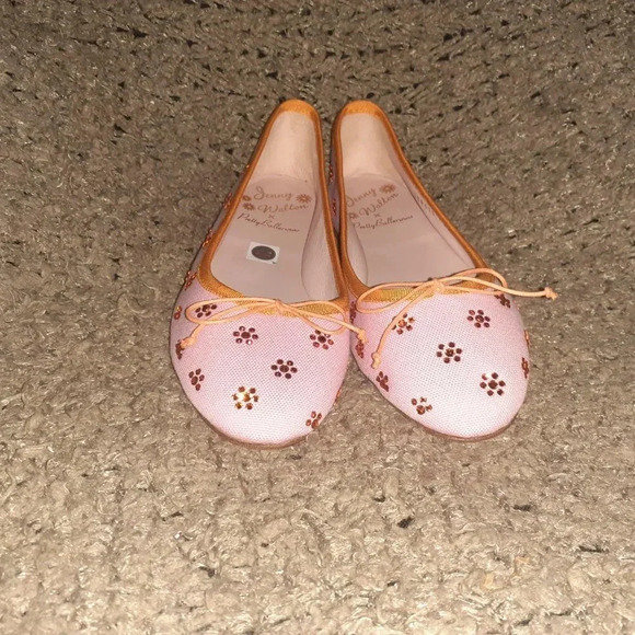 JENNY WALTON X PRETTY BALLERINAS-Pink/Orange-Swarovski Crystals-Sz 37.5-NWOB - Picture 3 of 8
